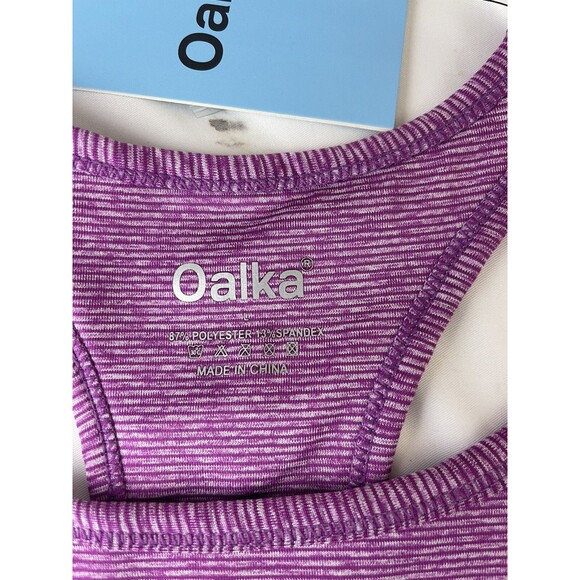 Oalka Womens Racerback Sports Bras Fitness Medium Support Workout Running  L - Picture 2 of 6